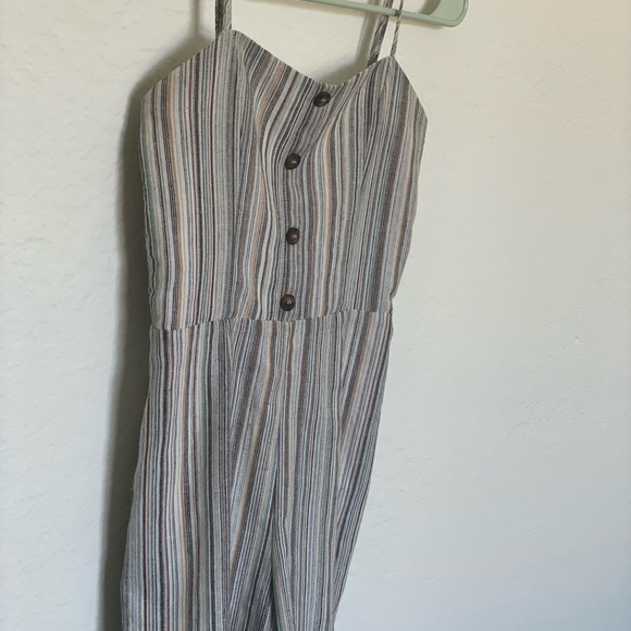 Lulus Essential Essence Blue Multi Striped Tie-Back Romper - XS - Picture 7 of 15